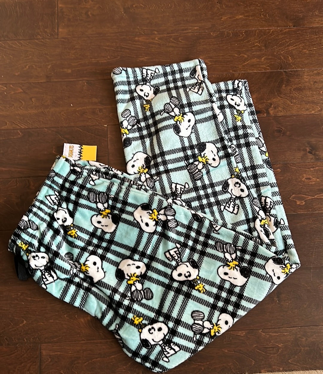 Snoopy Men’s Pajama Pants Christmas Plaid New Sz XL New Plush Soft