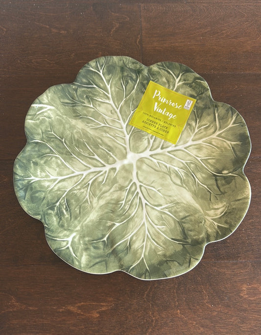 New Primrose Vintage 6 Cabbage Print Melamine Dinner Plates Easter Spring 10.5”