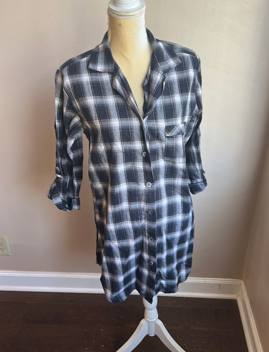 Marks & Spencer Women’s Sz 6 Nightshirt New Plaid Lurex ST2125