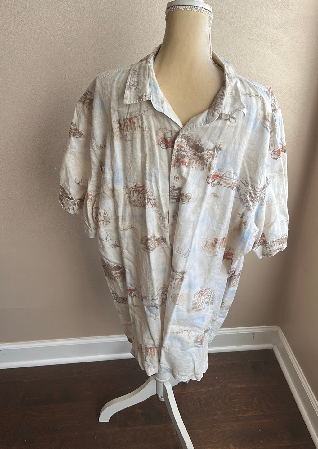 Tasso Elba Men’s Set Of 2 Shirts Summer Short Sleeve 2XL Tropical Linen Blend