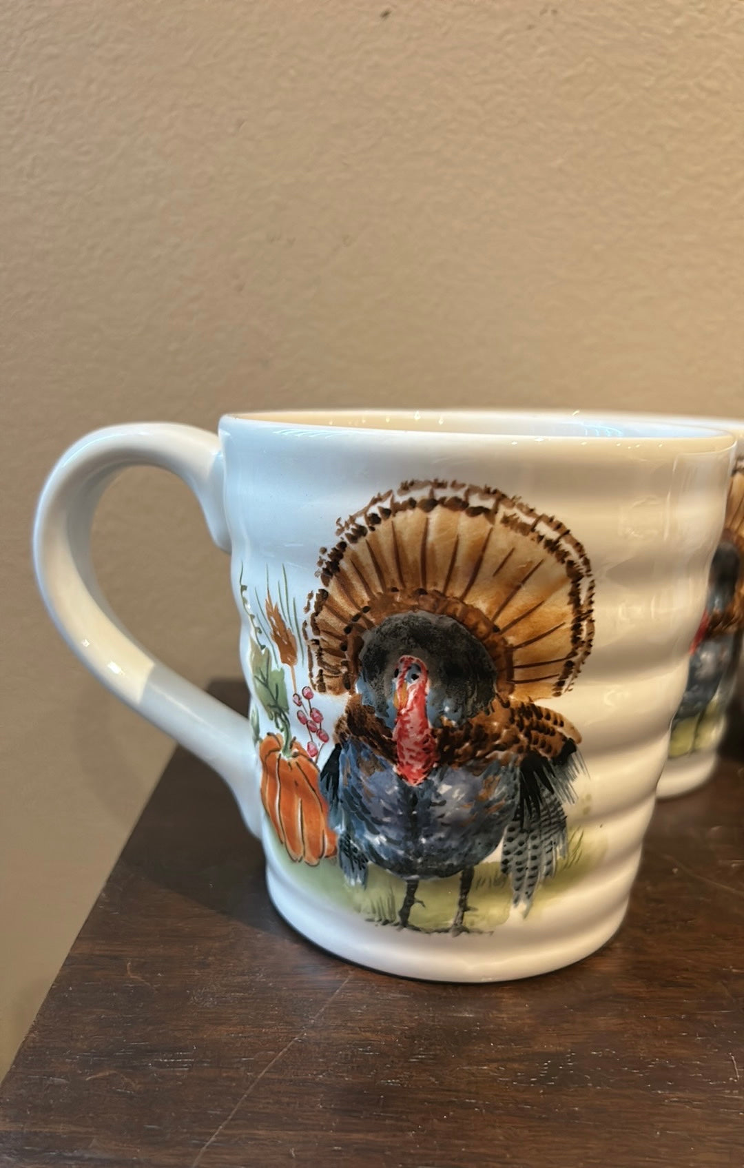 Maxcera Coffee Mugs Set Of 4 Cups New Turkey  Fall Thanksgiving