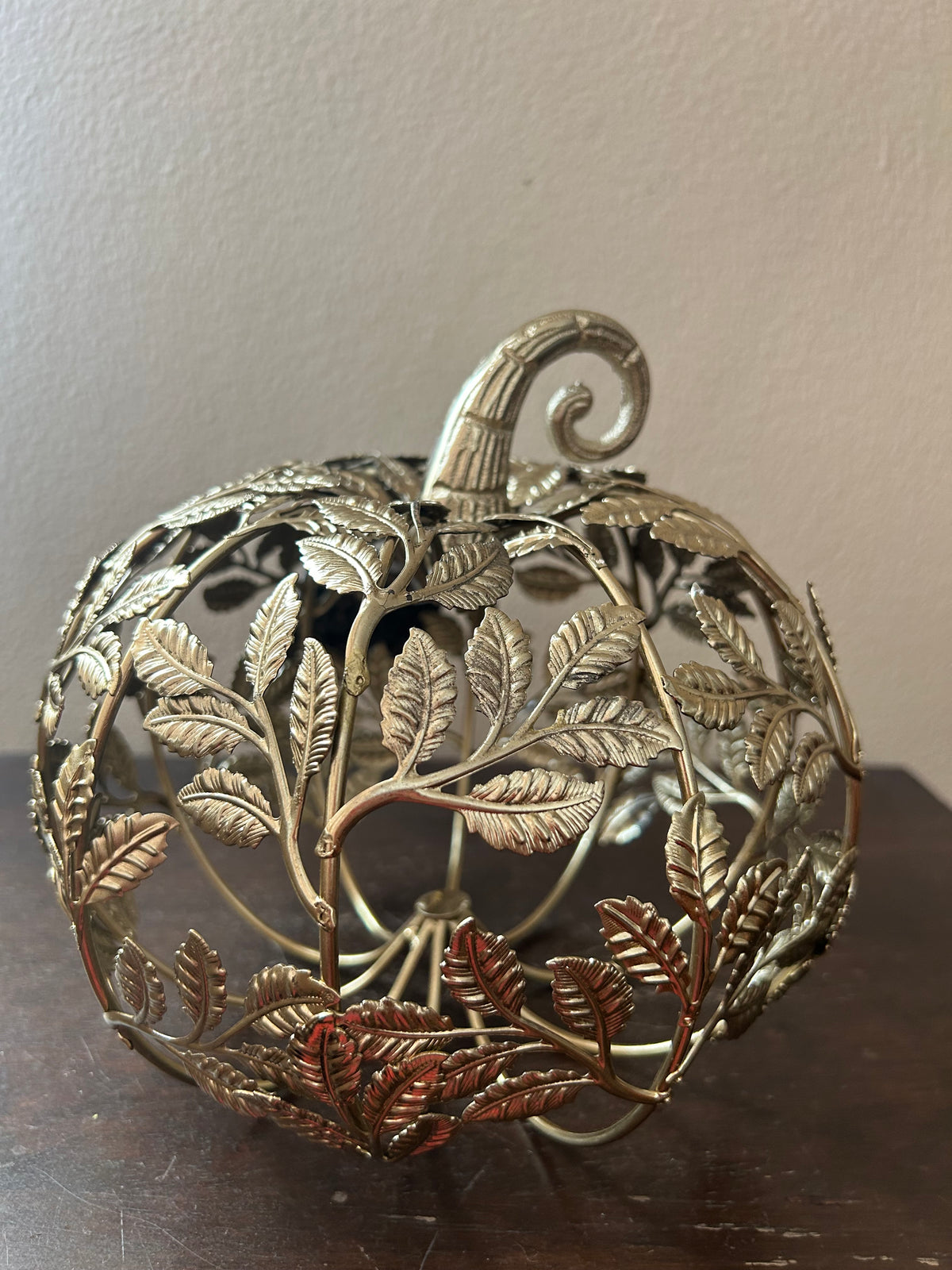 Christian Siriano New Thanksgiving Metal Pumpkin With Leaf Patttern