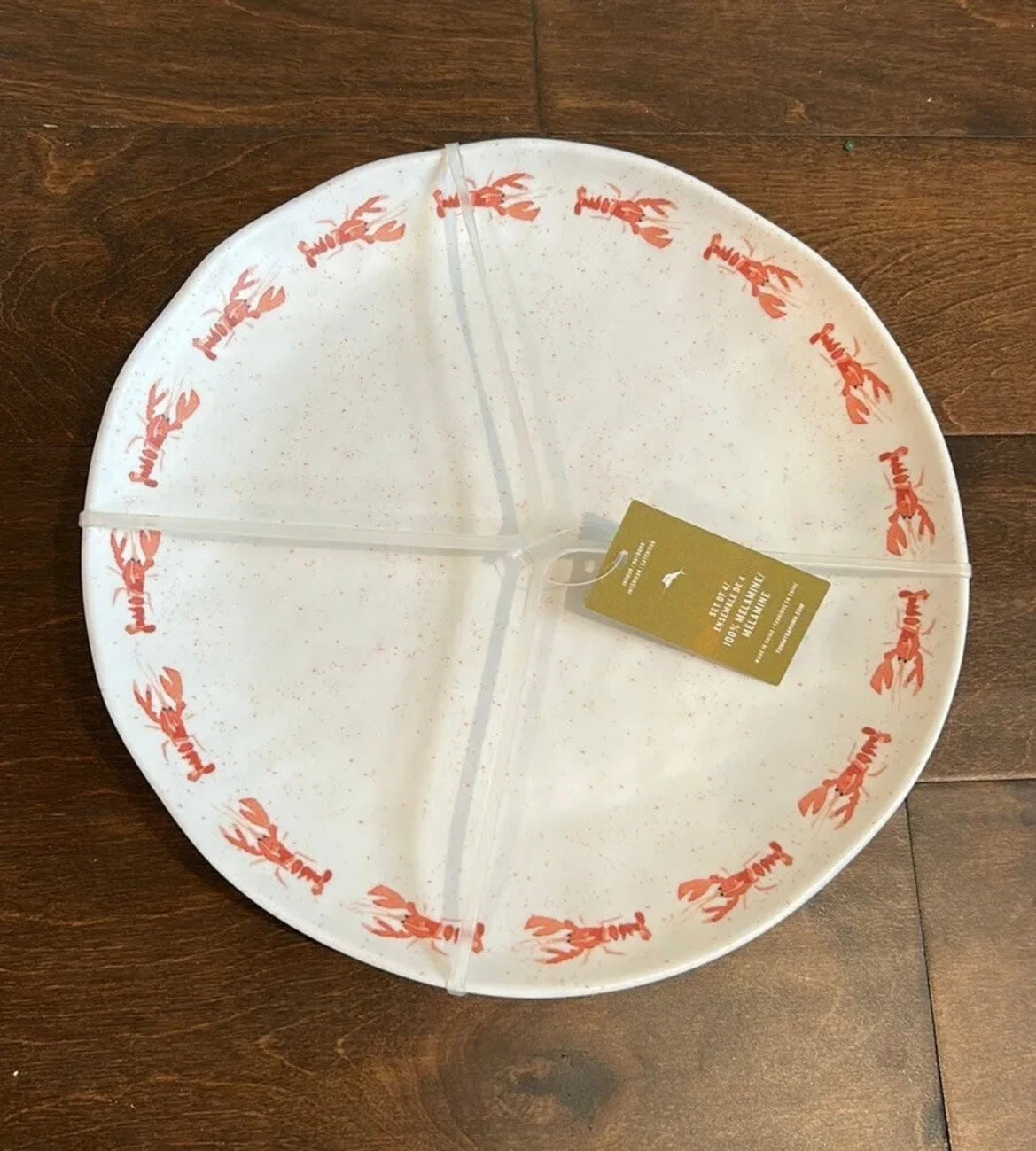 Tommy Bahama set of 4 Dinner Plates New Lobster Melamine Nautical