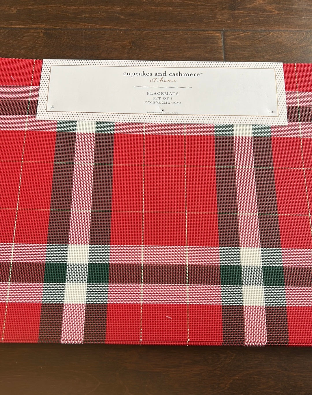 Cupcakes & Cashmere Set Of 8 Placemats Plaid PVC New