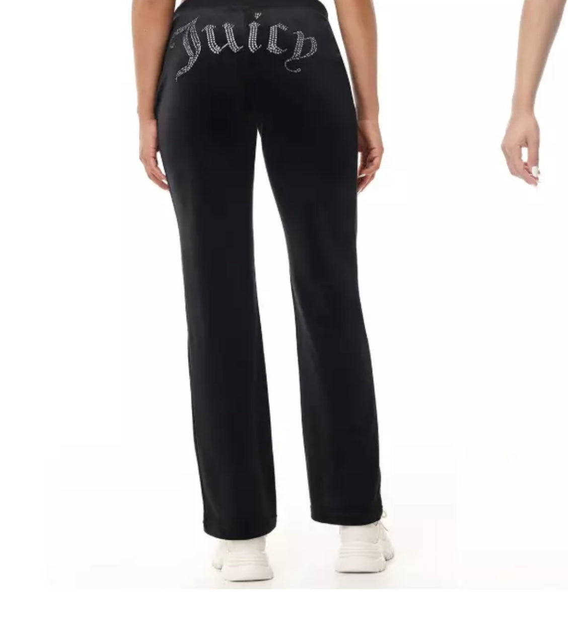 NWT JUICY COUTURE Velour Bling Tracksuit Hoodie/Pants Black Sz L