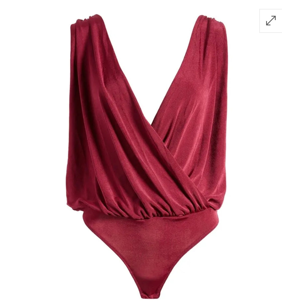 Intimately Free People Night Owl Bodysuit Sz M New  Red bubarb Burgundy Bodysuit