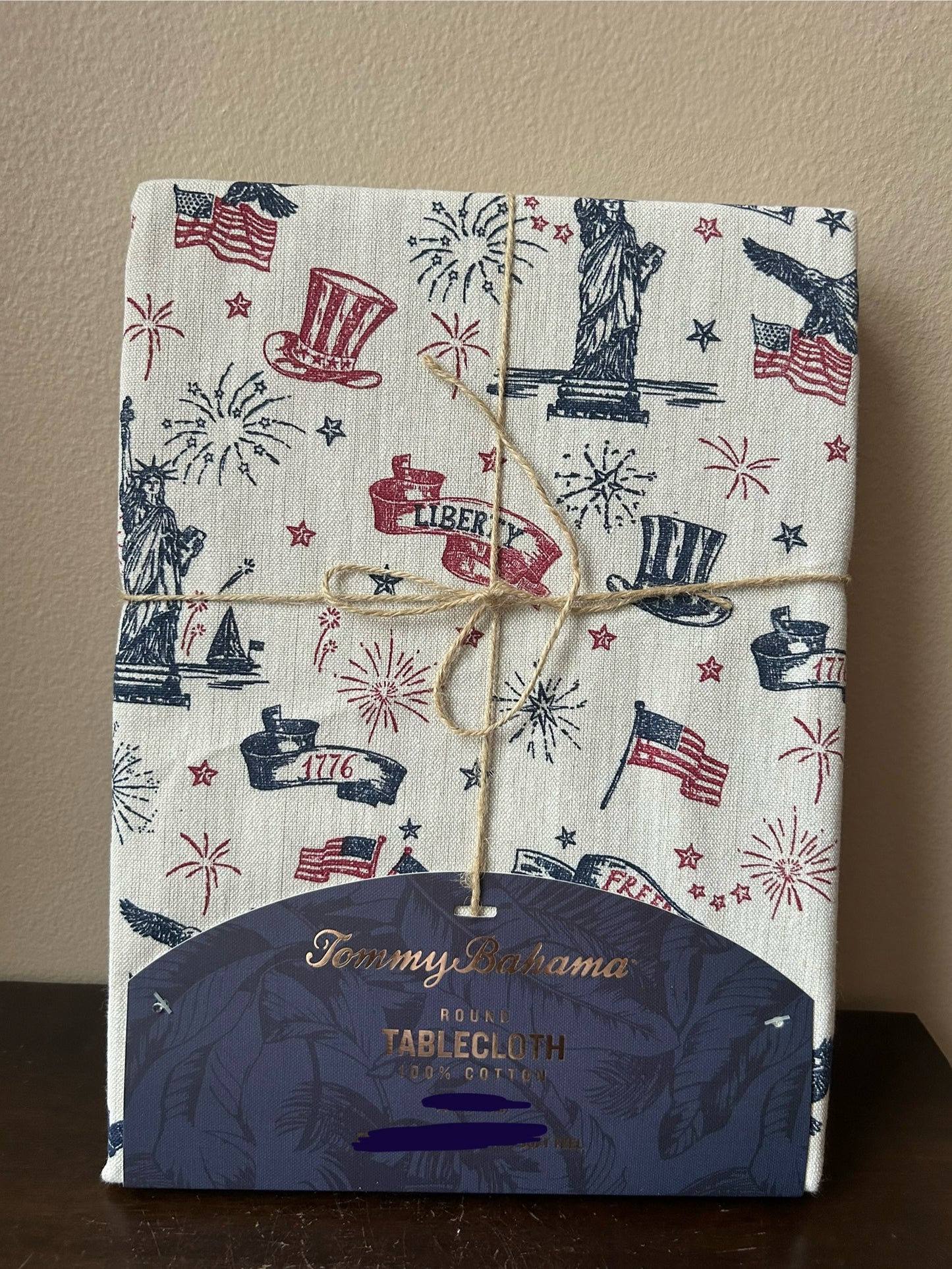 New Tommy Bahama Americana Tablecloth Flag Fireworks Liberty