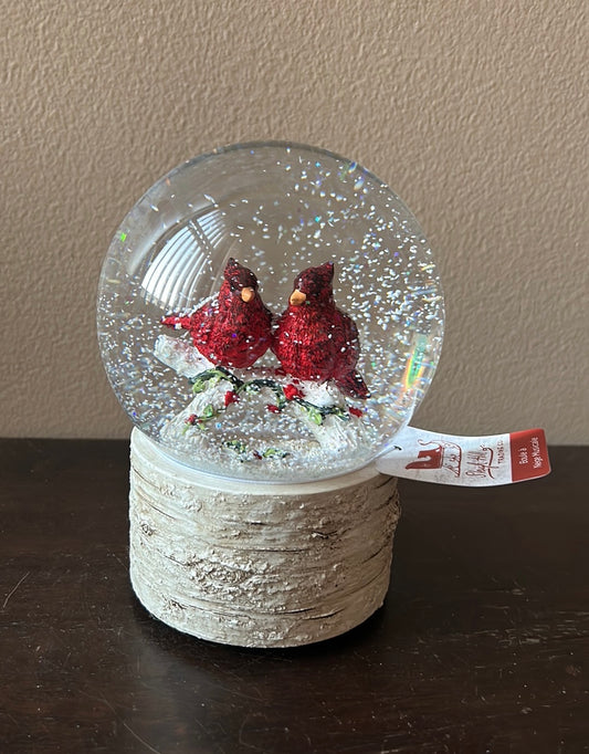 Sleigh Hill Trading Co Red Cardinal Snowglobe Musical Christmas