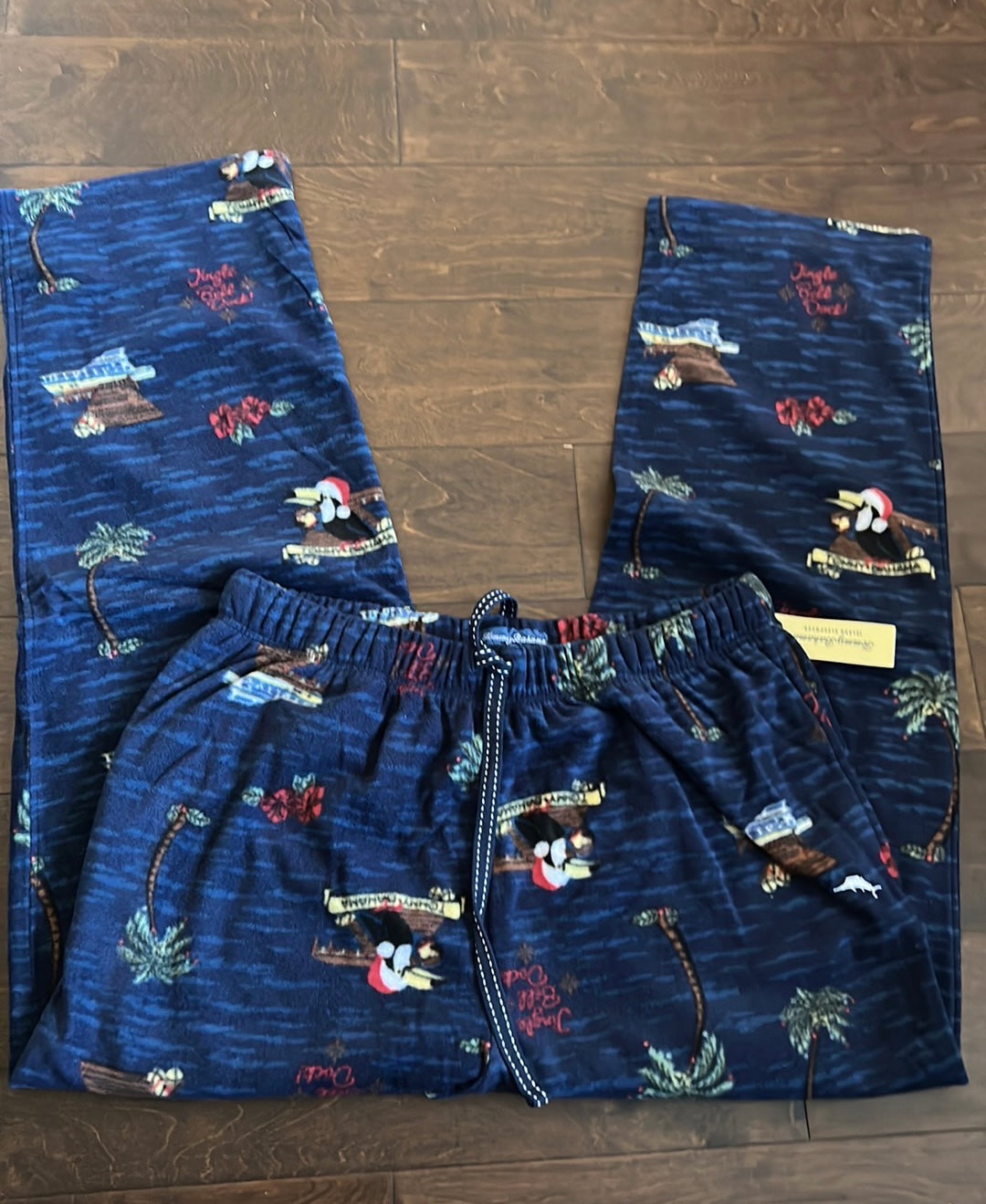 Tommy Bahama Men’s Pajama Pants Tropical Christmas Toucan Santa  New Fleece