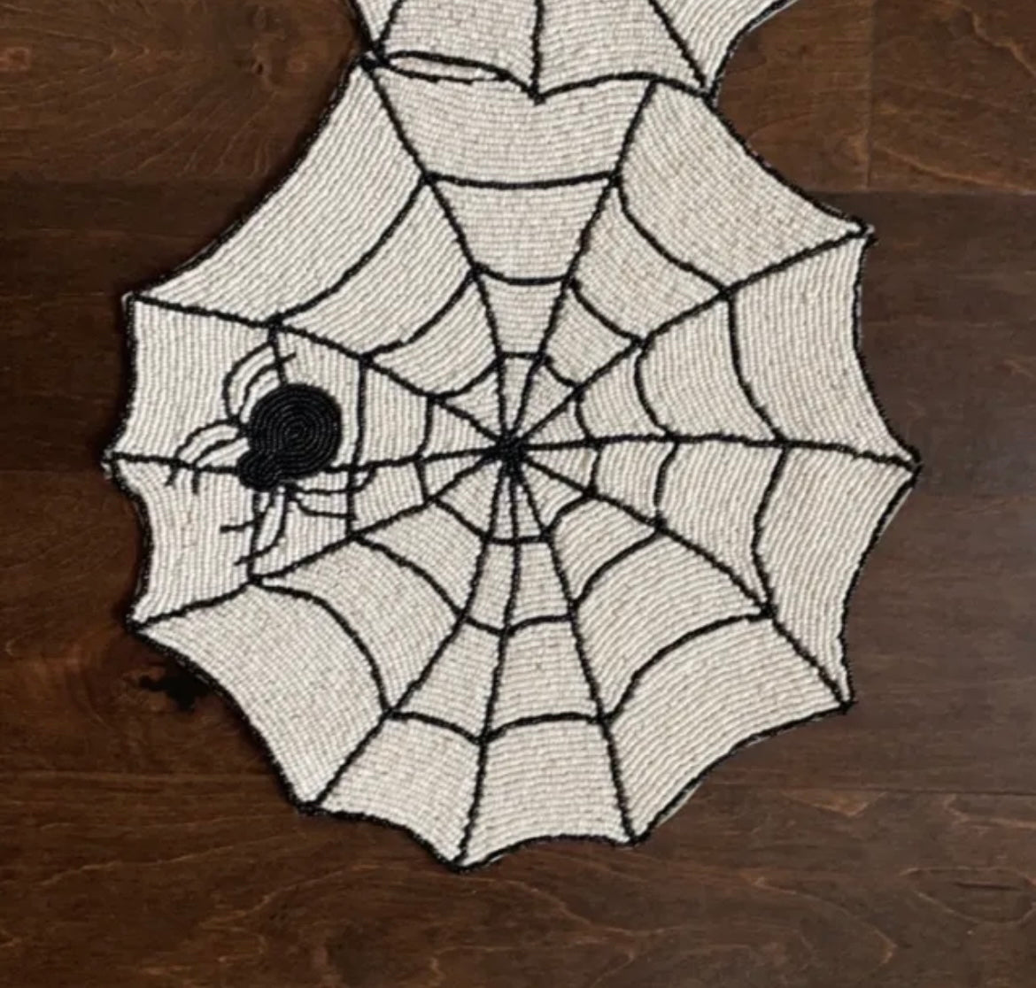 Max Studio beaded table Runner spiderweb New Halloween Table Decor