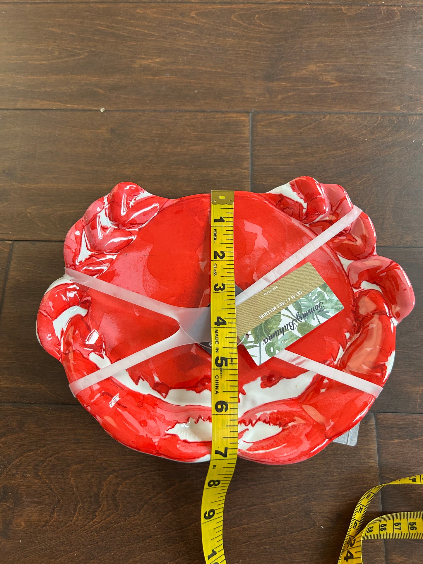 Tommy Bahama Appetizer Plates Set Of 4 Red Melamine Nautical