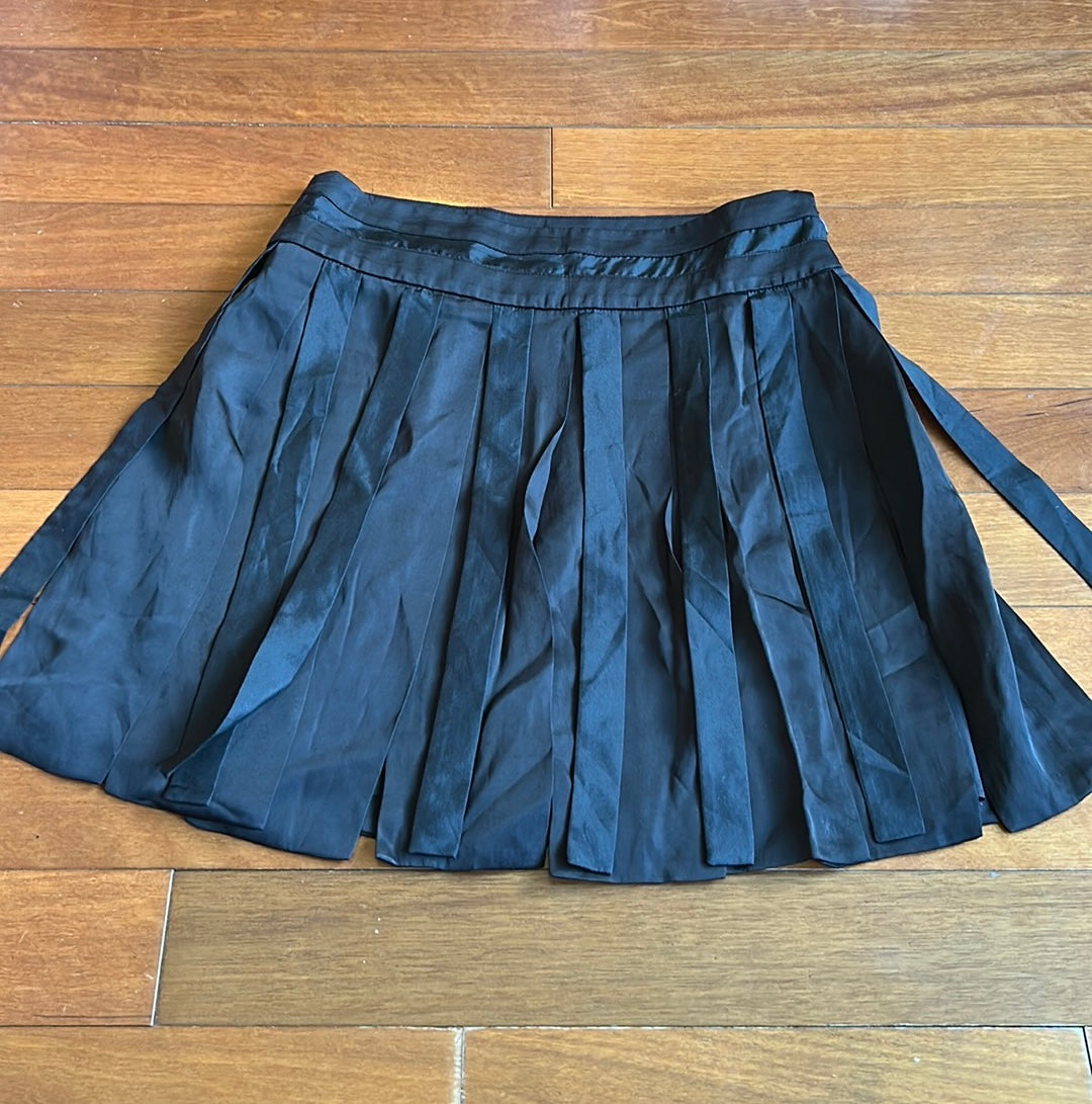 Bebe Womens Sz 4 Fringed Black  Skirt New ST2225