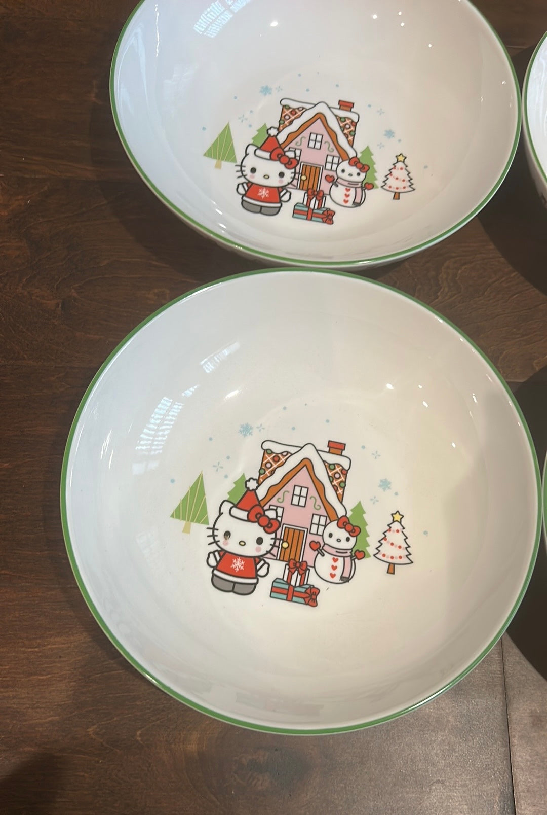 Hello Kitty Christmas Gingerbread Pasta Bowls Set Of 4 New