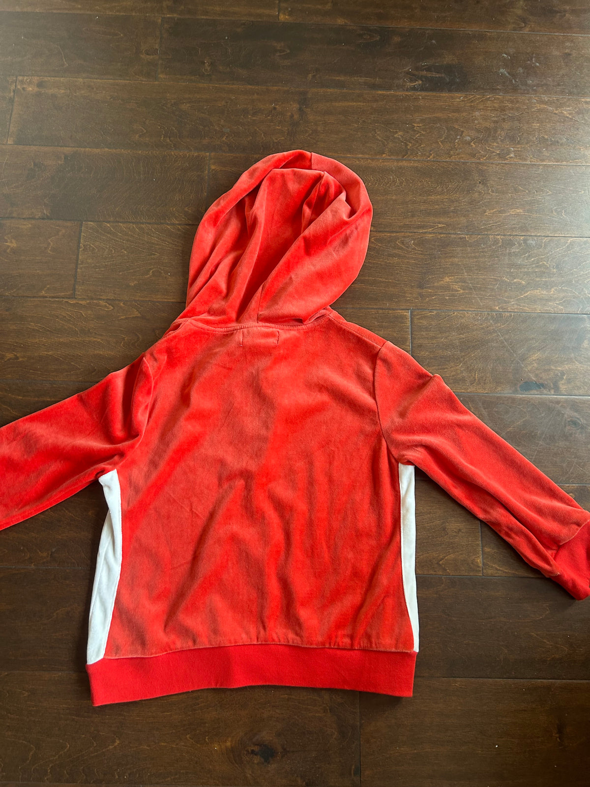 Royal Republic Women’s Sweatshirt Full Zip Red White Velour New Gscase