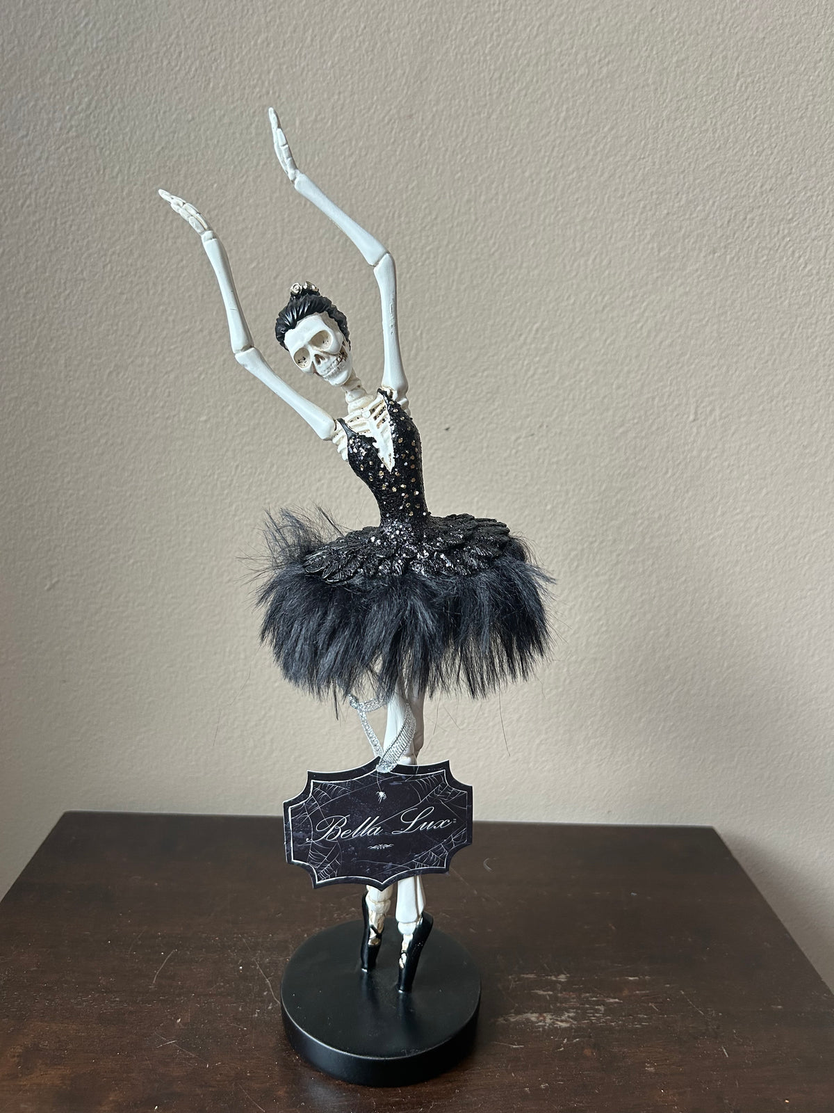 Bella Lux Halloween Ballerina Skeleton Figurine Statue Tabletop New