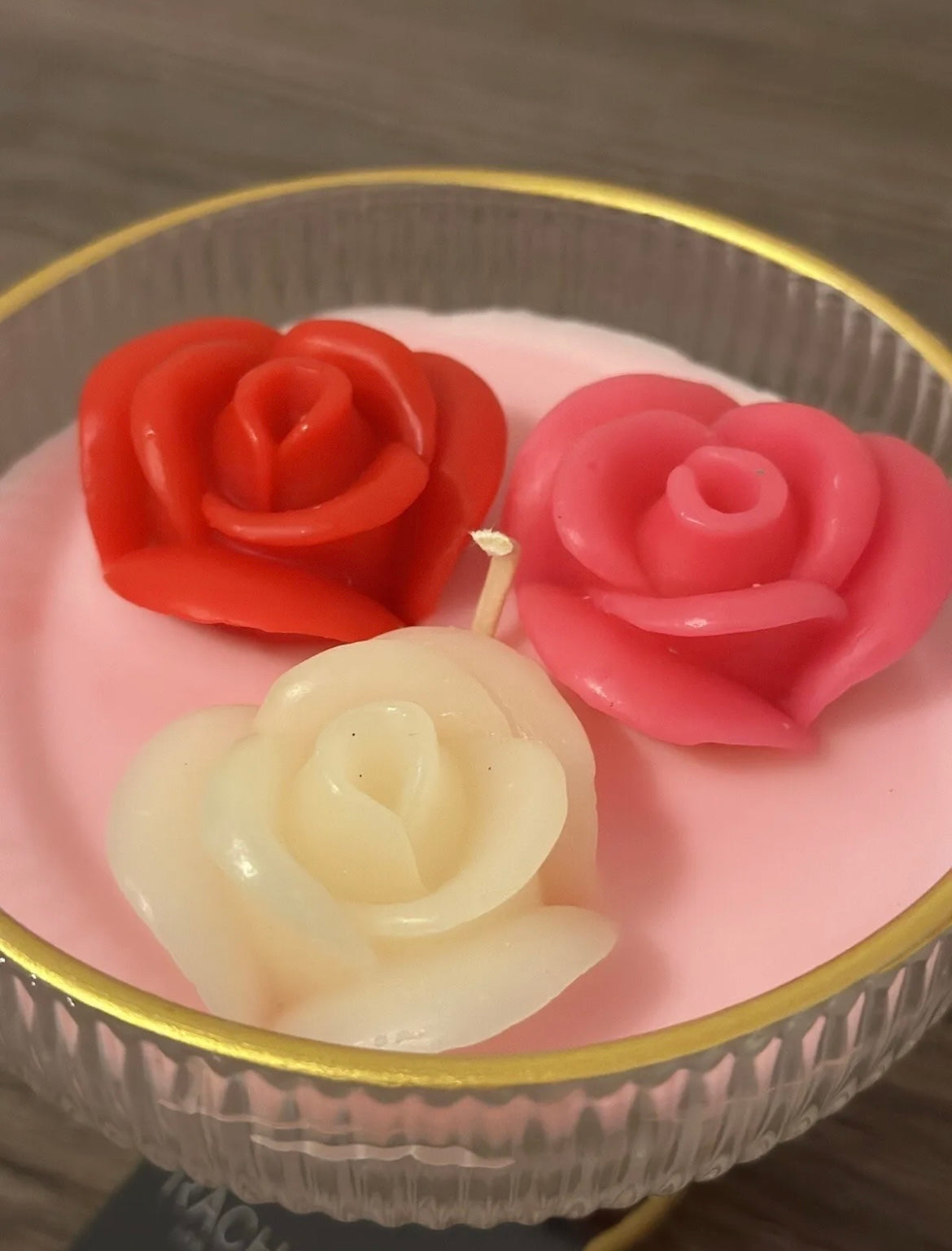 New Rachel Zoe 3D Roses Scented Candle In Glass Desert Dish TikTok Valentines