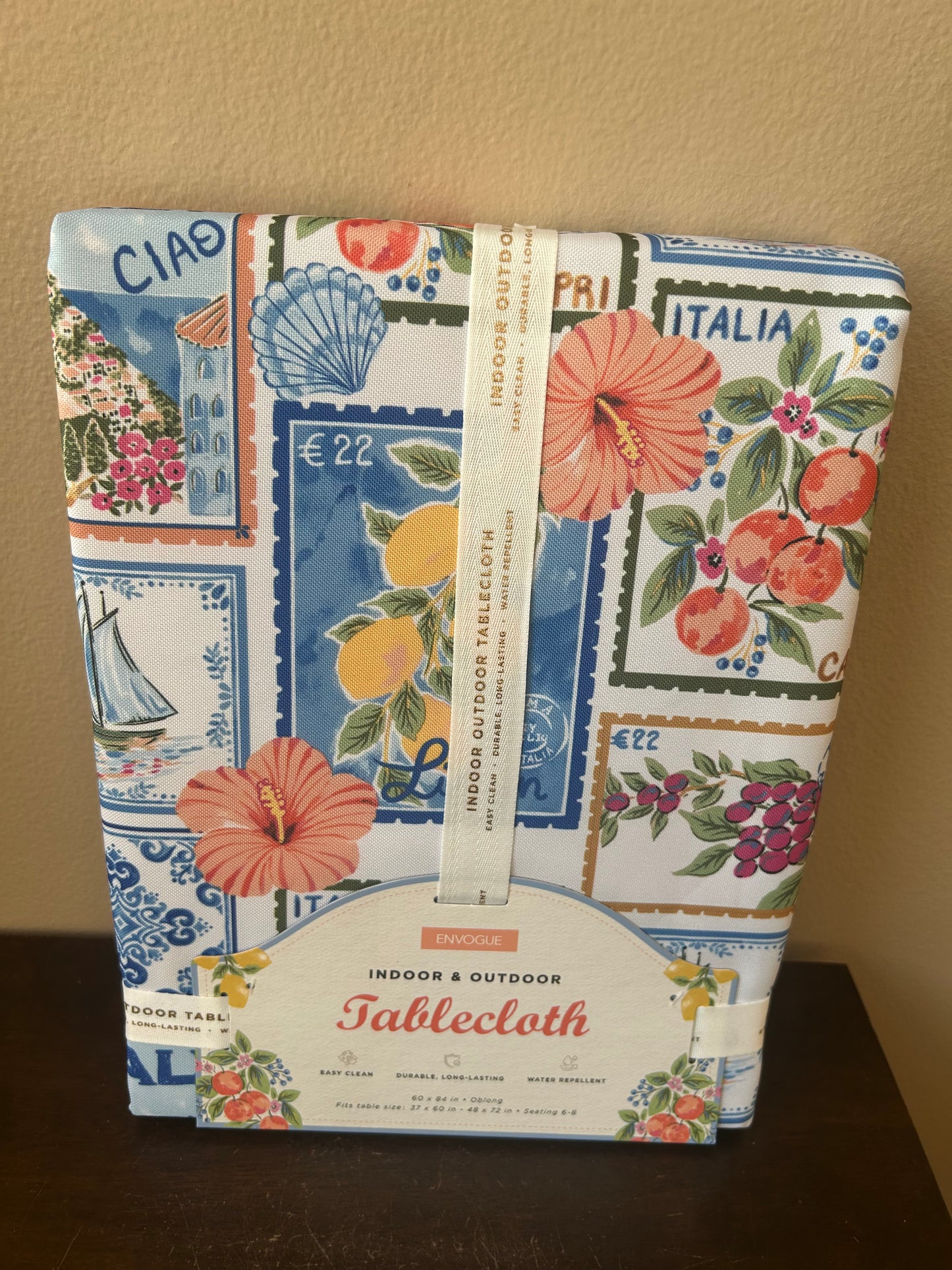 Envogue Tablecloth Mediterranean Lemons Floral Stamps Italy New