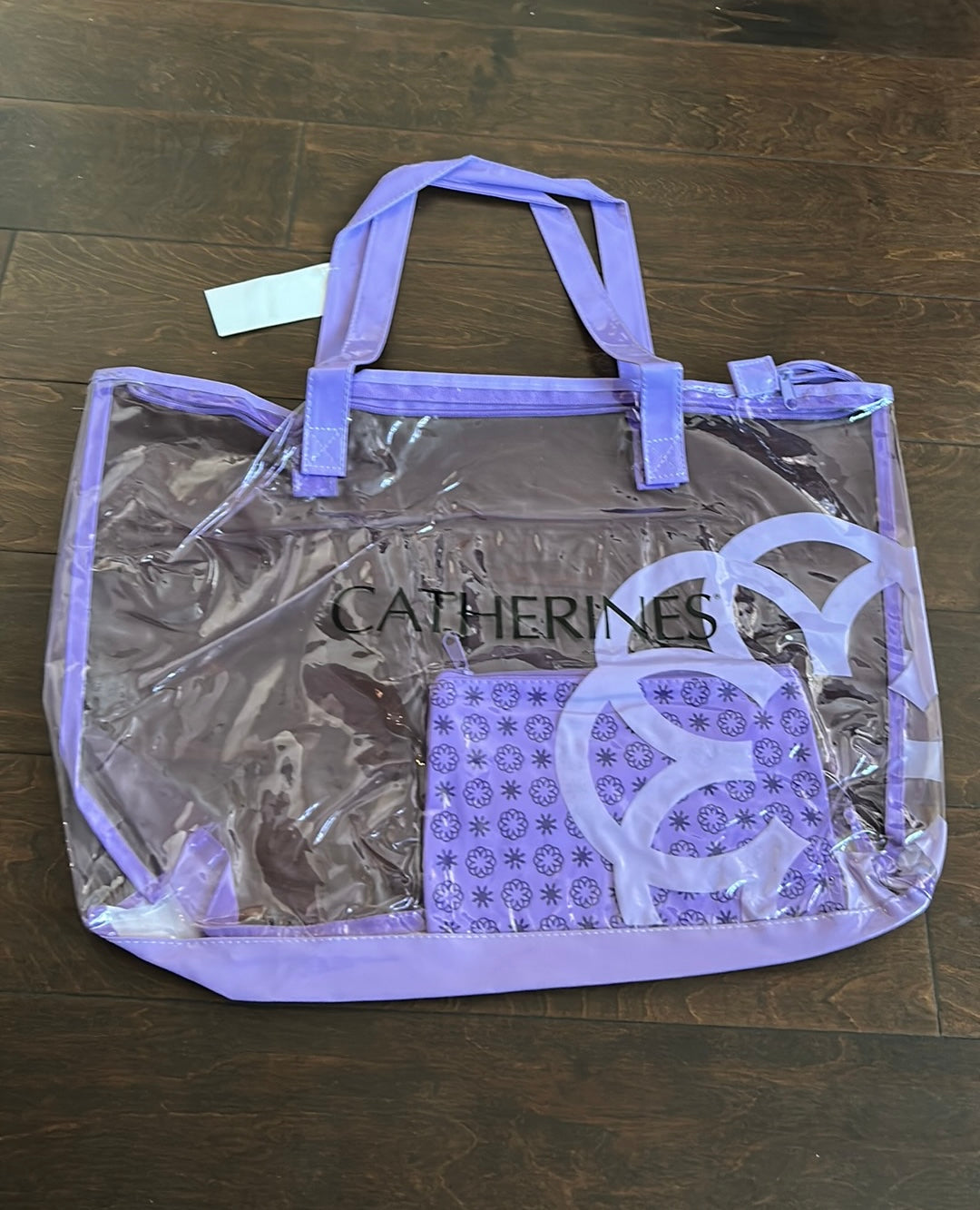 Catherine’s New Purple Clear Beach Bag & Pouch Large