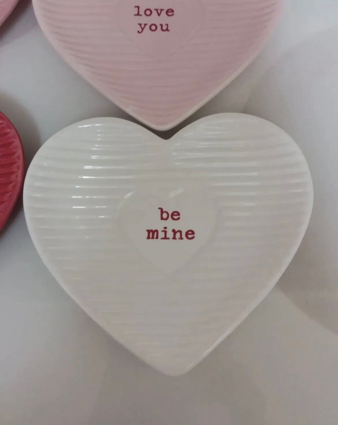 4pc Sheffield Home Valentines Conversation Heart Appetizer Dessert Plates New