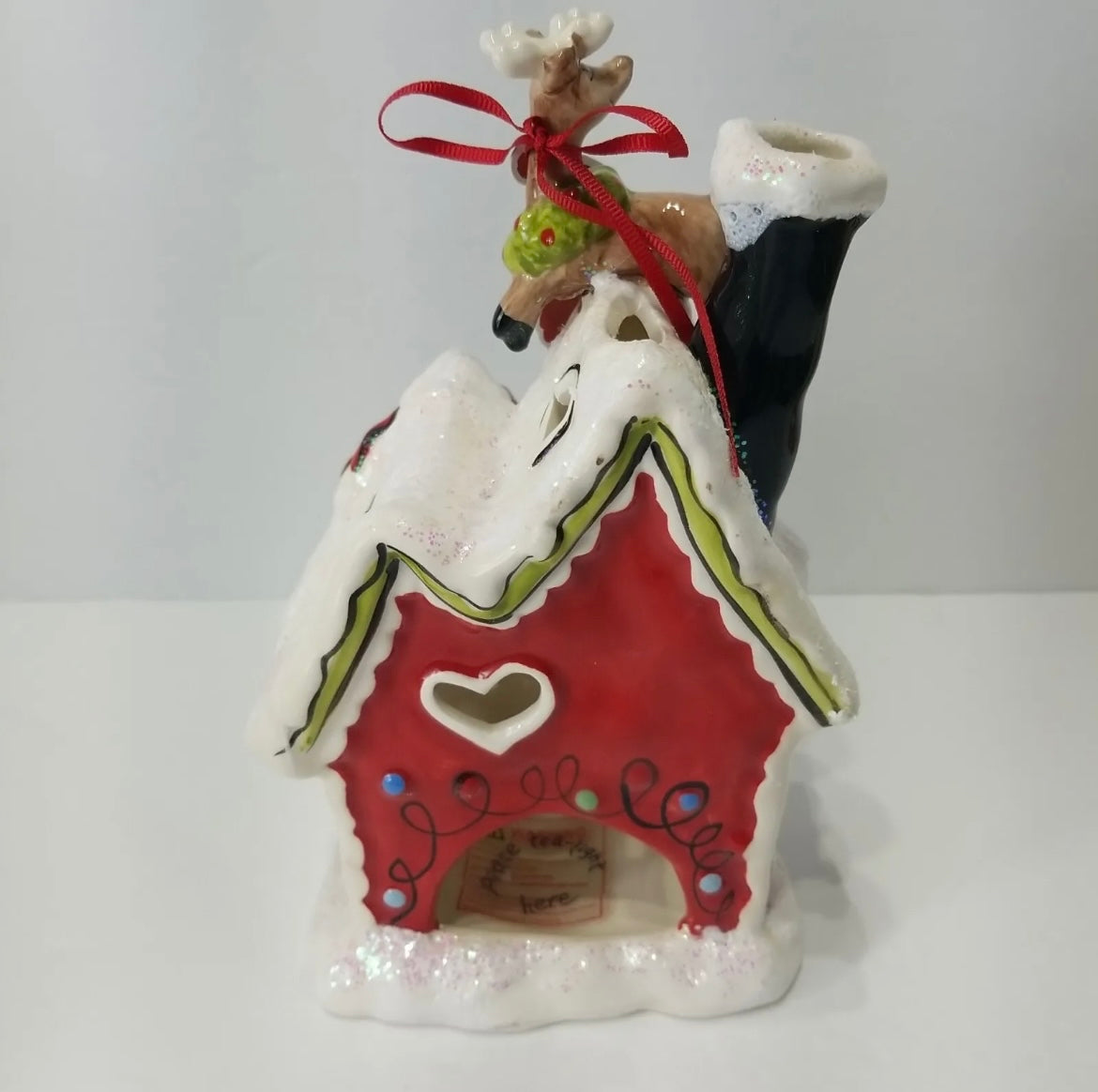 Blue Sky Clayworks Tea Light Heather Goldminc Holiday Reindeer Candle House New