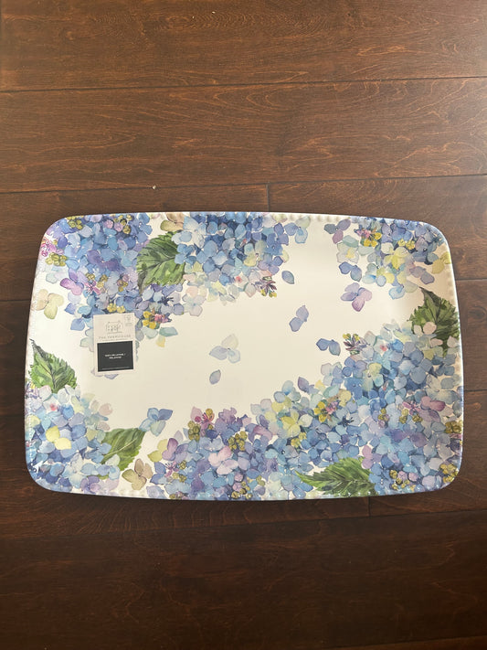Rachel Ashwell New Hydrangea Serving Platter Floral 17 3/4”x11 1/4” Melamine