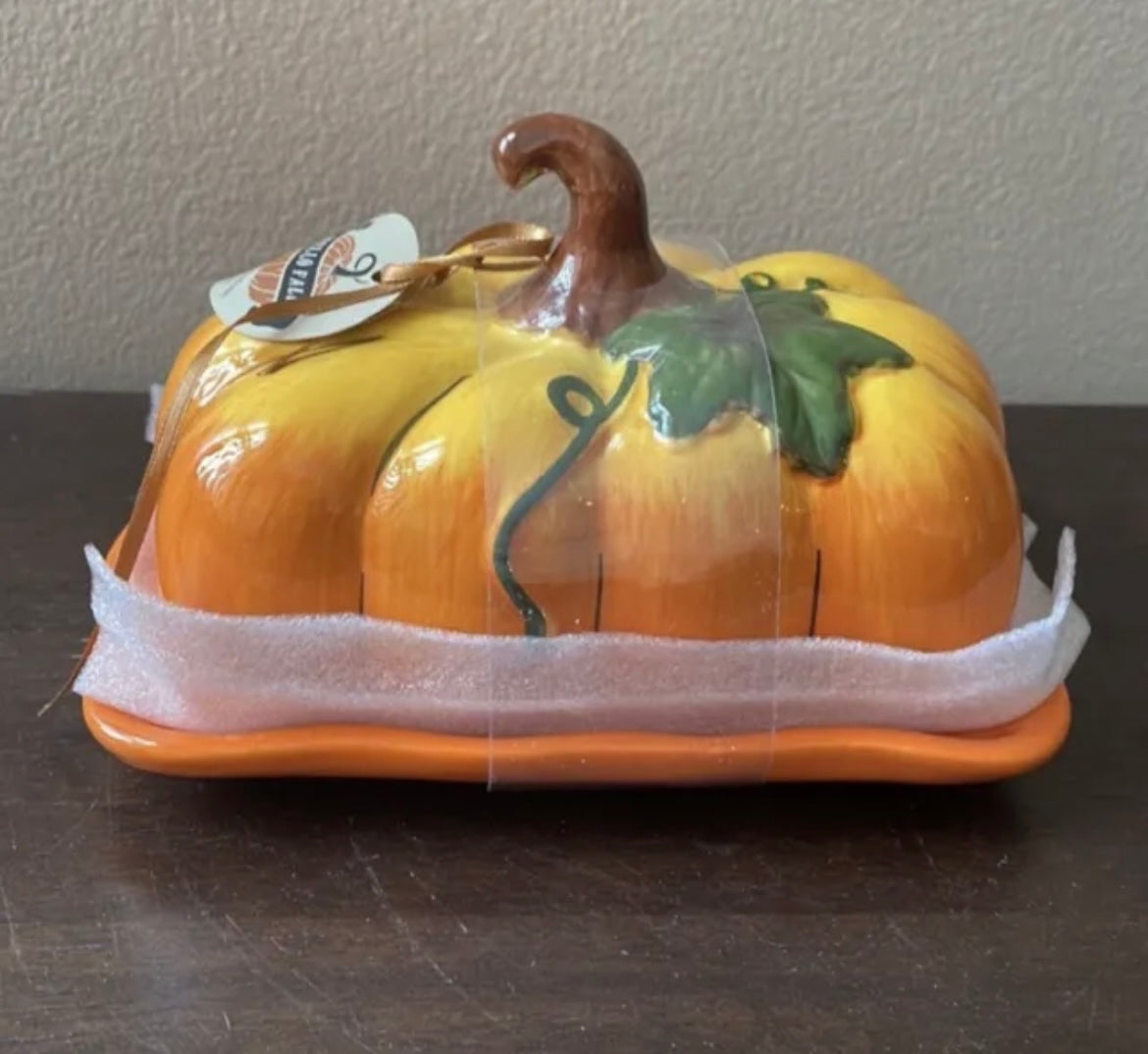 Blue Sky Clayworks Pumpkin Butter Dish Fall Gatherings Thanksgiving New