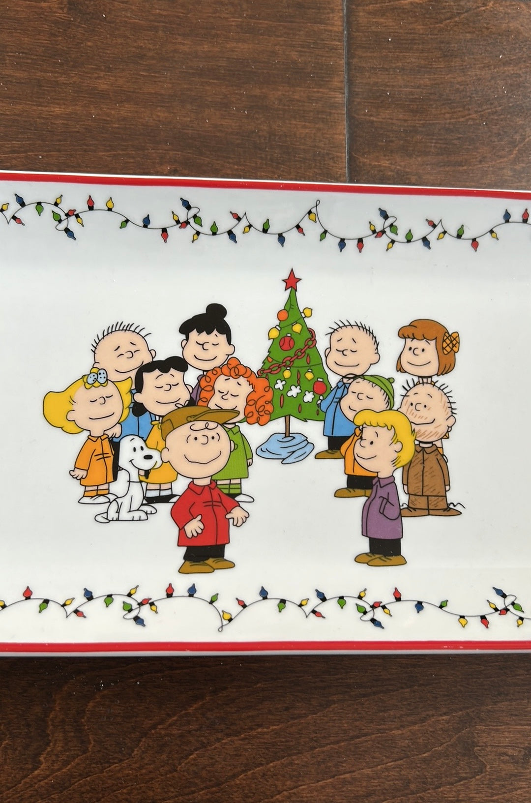 Zrike Brands Snoopy & Gang Christmas Platter New 13.5”x6.5” Ceramic New