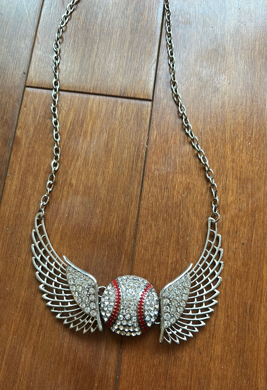 New Angel Wings Rhinestones Silver Statement Necklace New