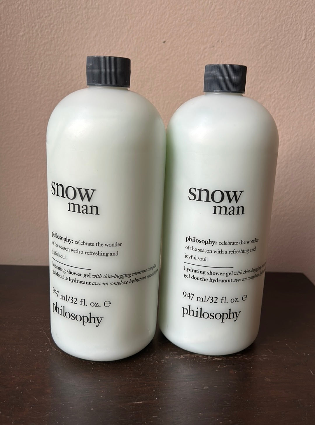 2 philosophy Snow Man shower Bath Hydrating Shower gel 32 oz New