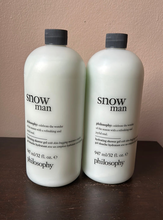 2 philosophy Snow Man shower Bath Hydrating Shower gel 32 oz New