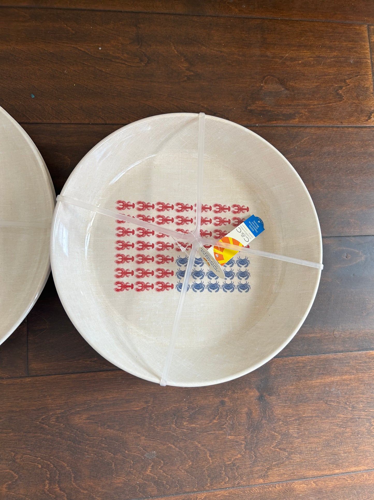 C & C California 8 Pc Dinnerware Set Melamine American Lobster Crab New