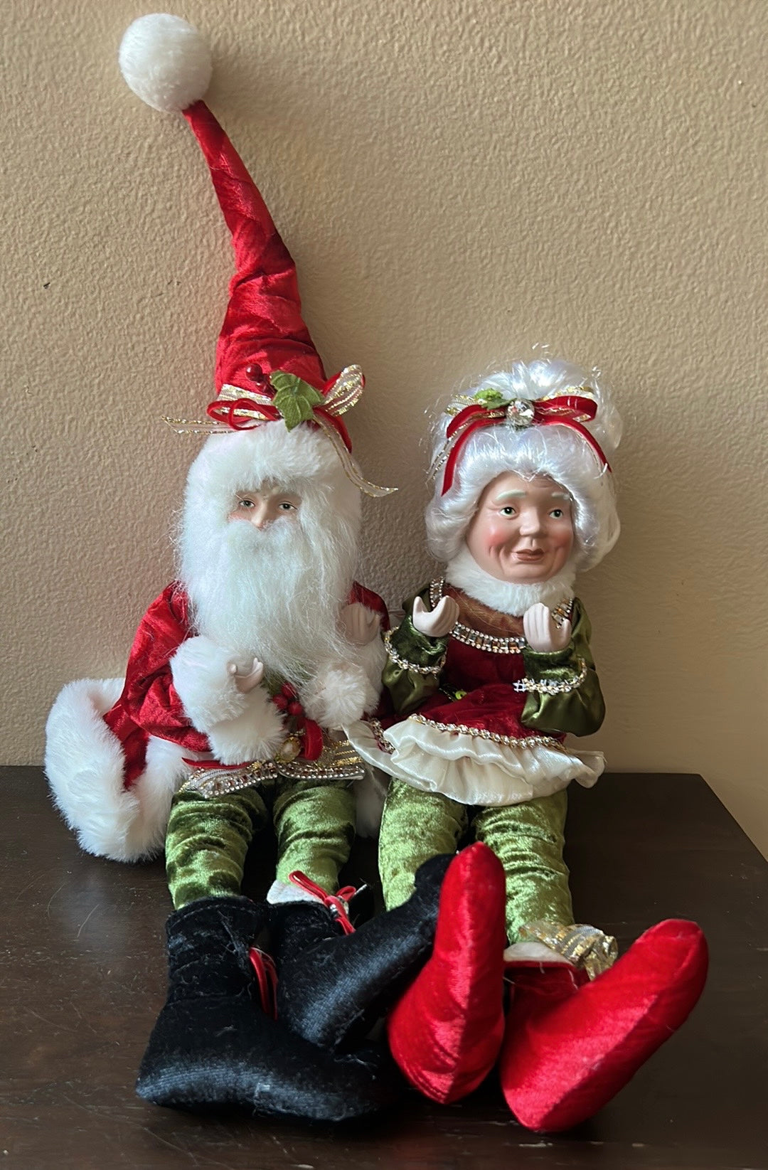 NWT MARTHA STEWART CHRISTMAS Mr & Mrs Claus Santa POSABLE DOLL Medium