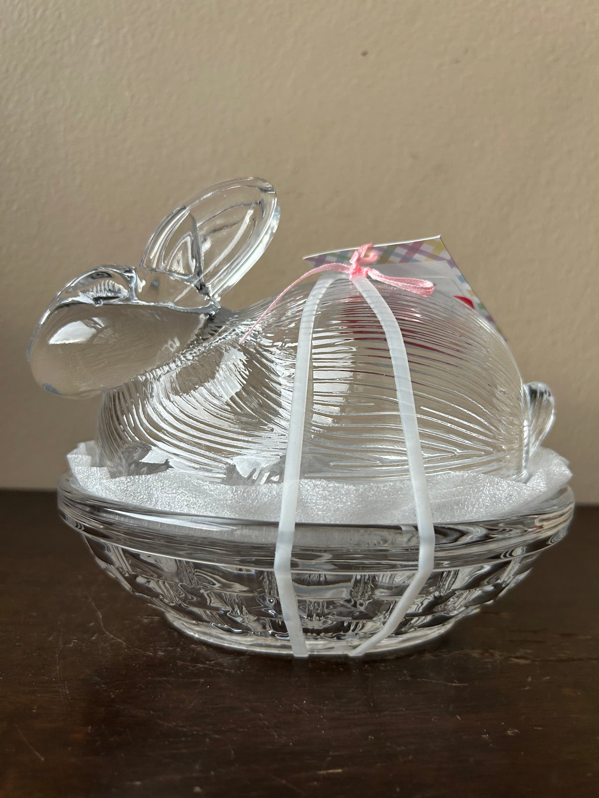 New Glass Bunny Candy Dish  Easter