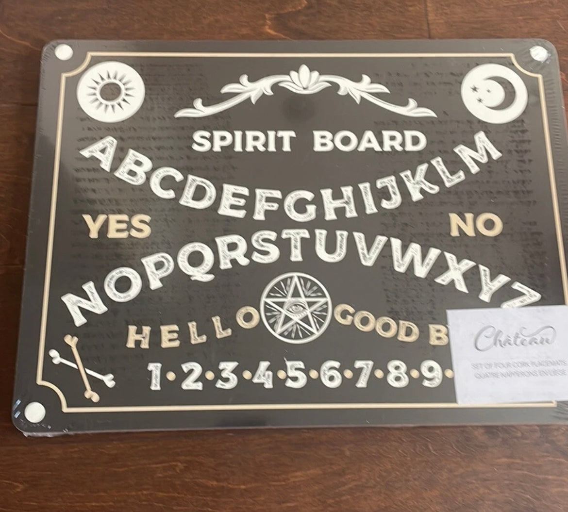 Halloween Themed set of 4 Cork Placemats Day Spirit Ouija Board Spooky