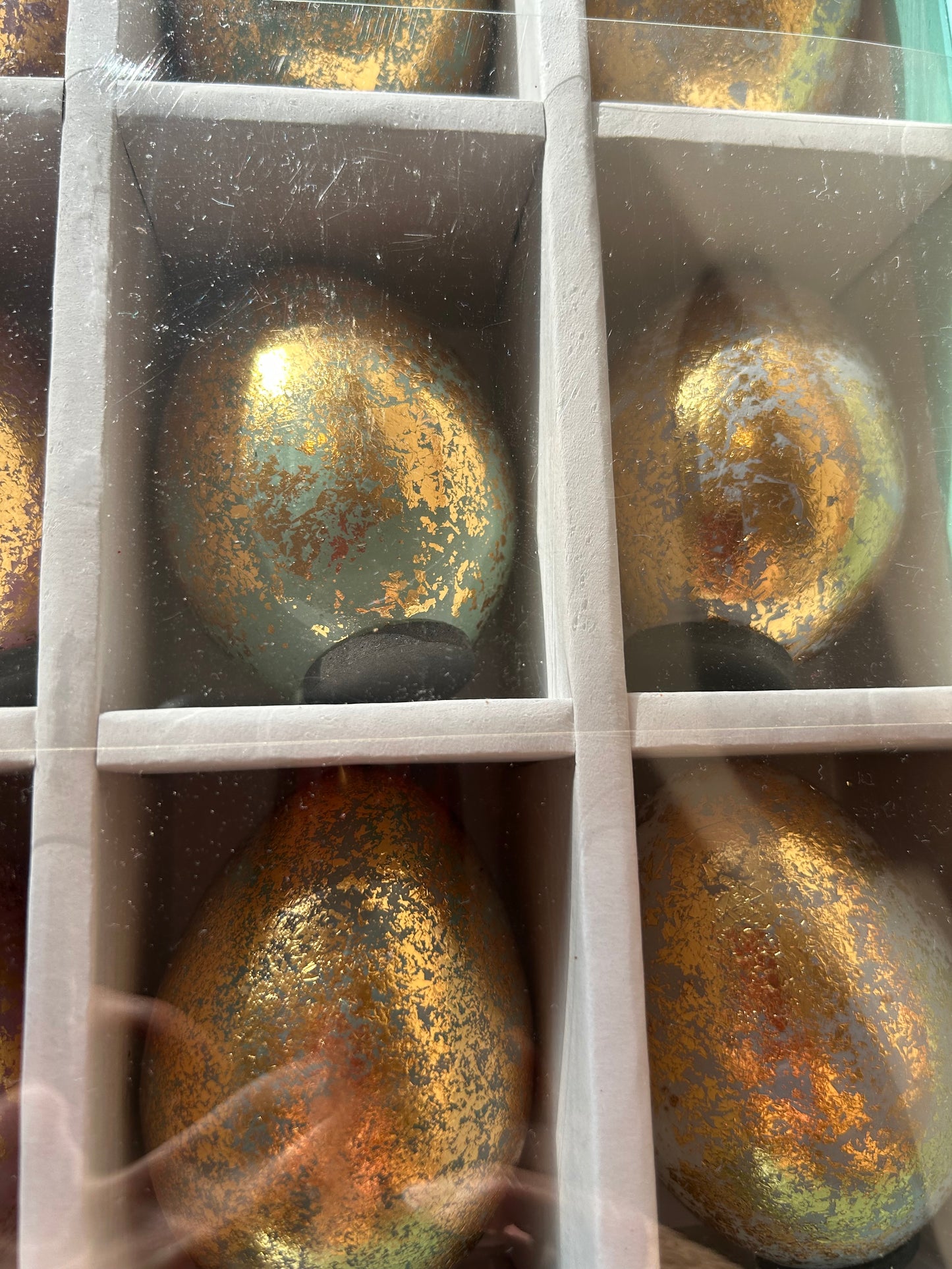 Martha Stewart Pack Of 12 Eggs Gold Glitter New