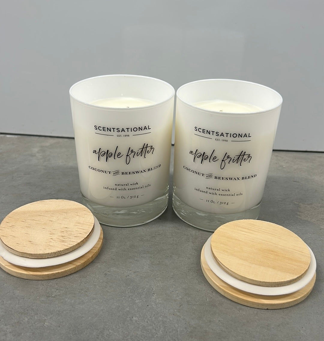 2 Scentsational Apple Fritter Candle Glass Jar 11 Oz Coconut Wax Blend Fall New