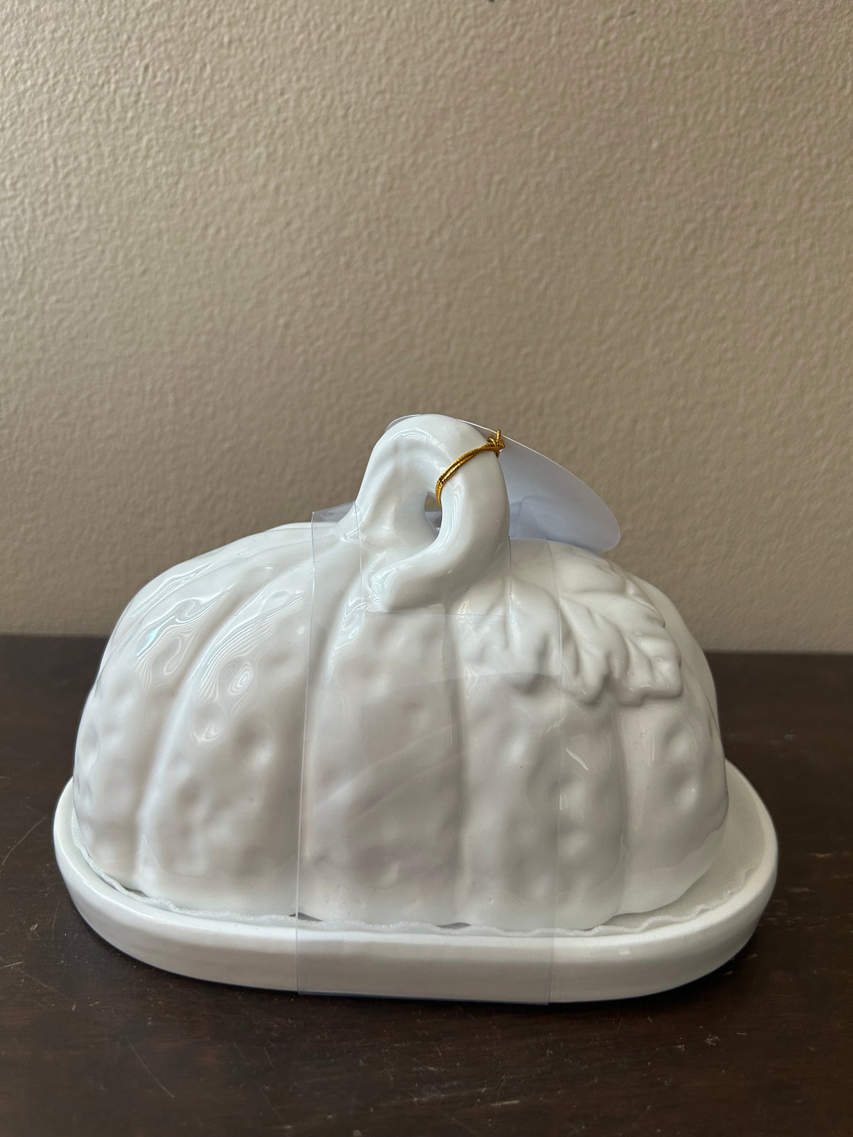 Haymarket Square Pumpkin Butter Dish Fall Gatherings Thanksgiving White New