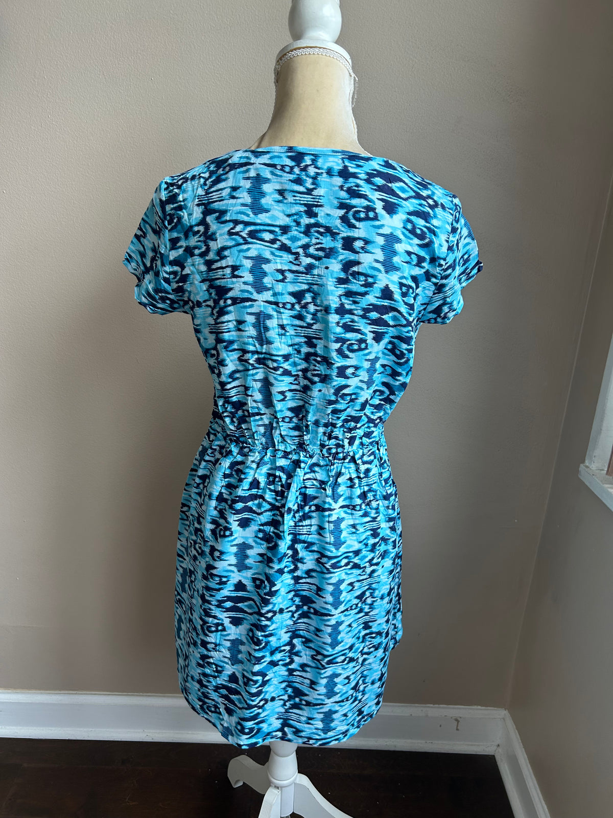Cute Women’s Short Dress Sz M New Blue Multicolor (GSC)