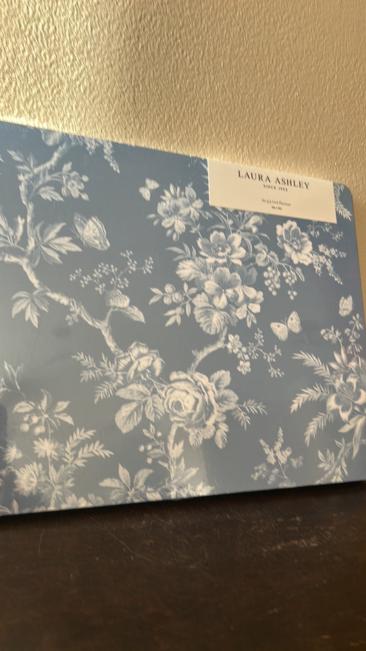 Laura Ashley Set Of 4 Cork Placemats New Floral Spring