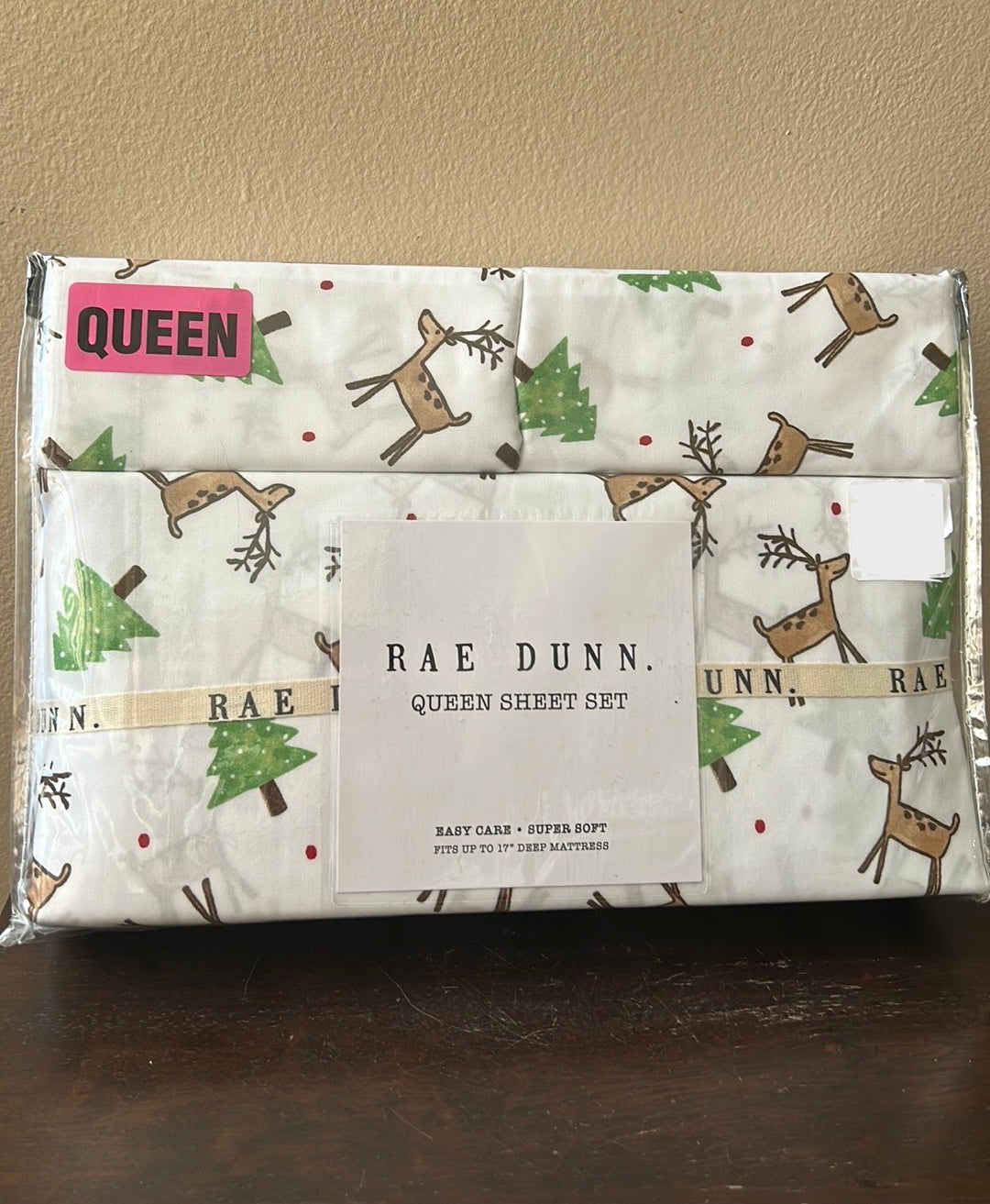 Rae Dunn Reindeer Christmas Trees Sheet Set