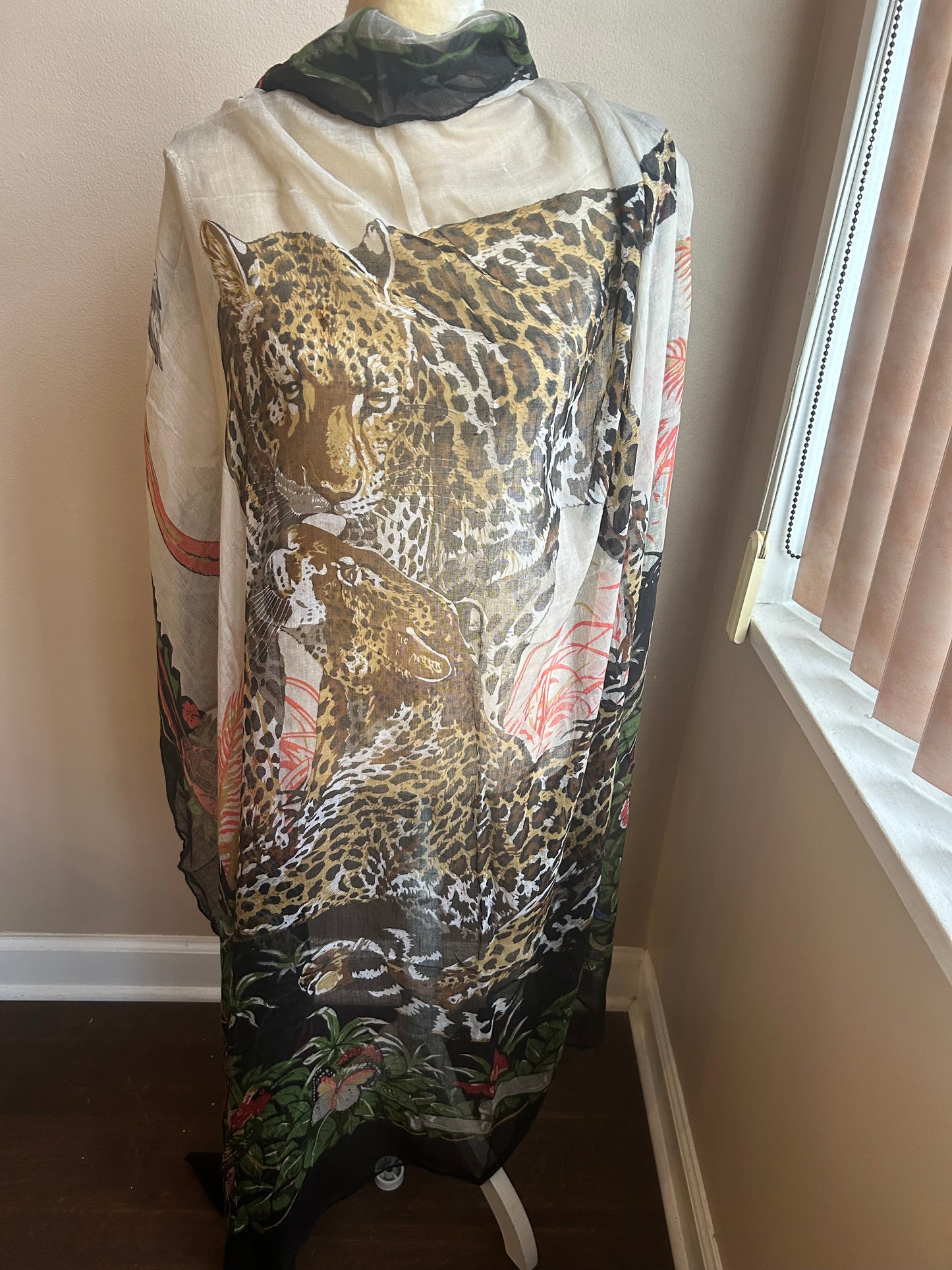 New Womens Safari Themed Leopard Print Scarf New 5100-3102
