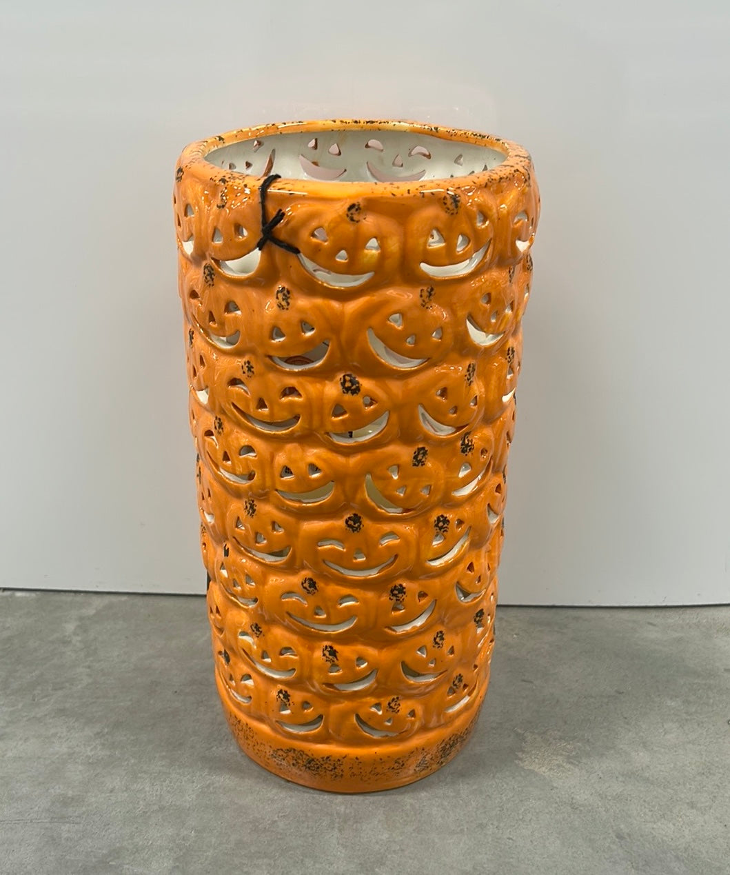 New Halloween LED Candle Holder Pumpkin Large Orange