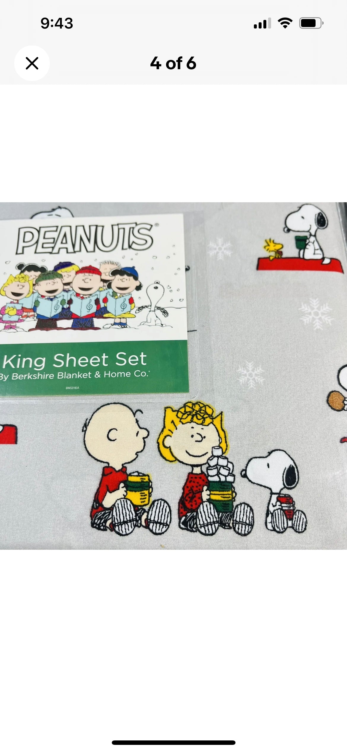 PEANUTS Christmas Twin SHEETS SET Snoopy Woodstock Charlie Brown Hot Chocolate