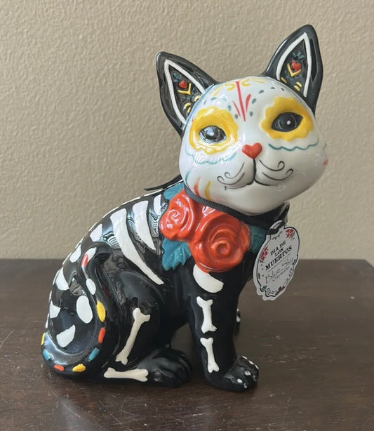 Blue Sky Clayworks Roxy Cat Figurine Dia De Los Muertos Fall Halloween 8” New