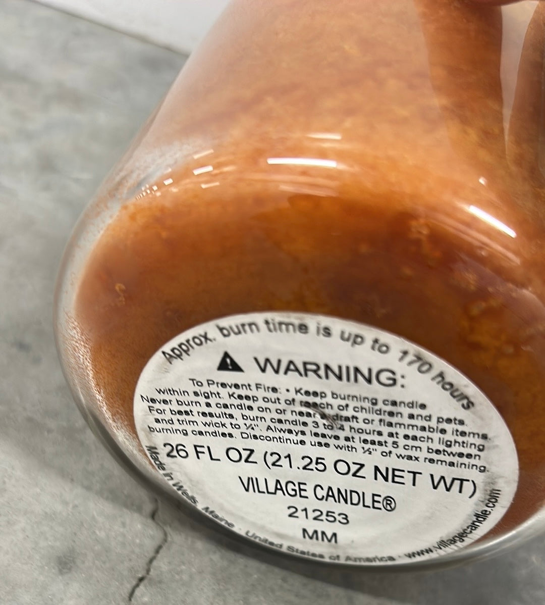 Village Candle Scented Pumpkin Pie 2 Wicks Fall Fragrance New