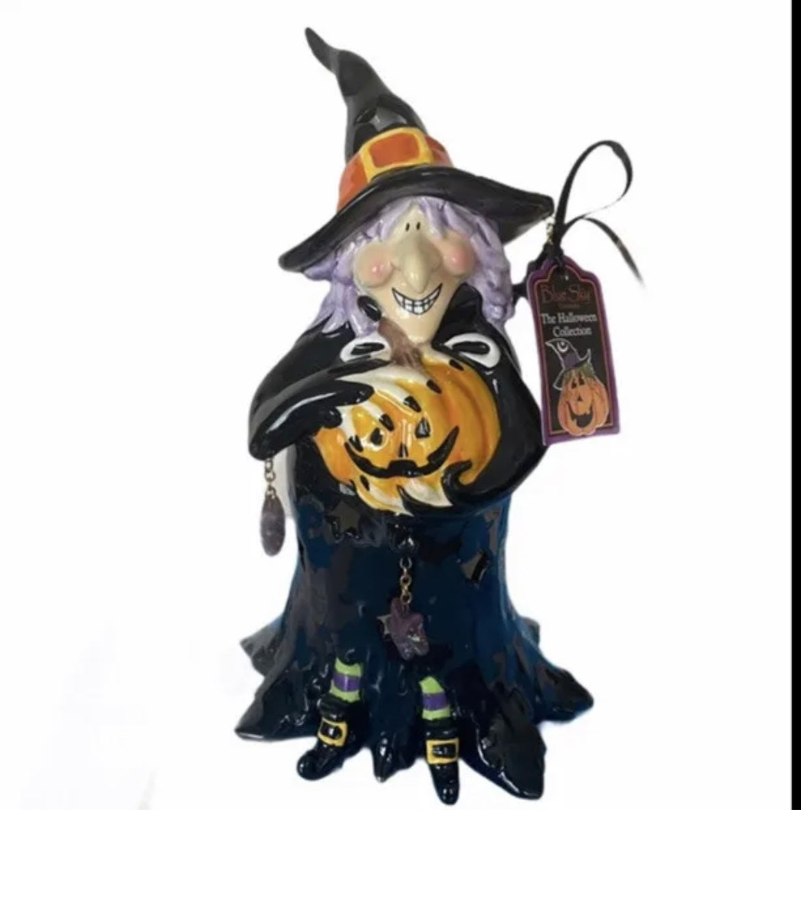 Blue Sky Halloween Witch Tea Light Candle Holder New