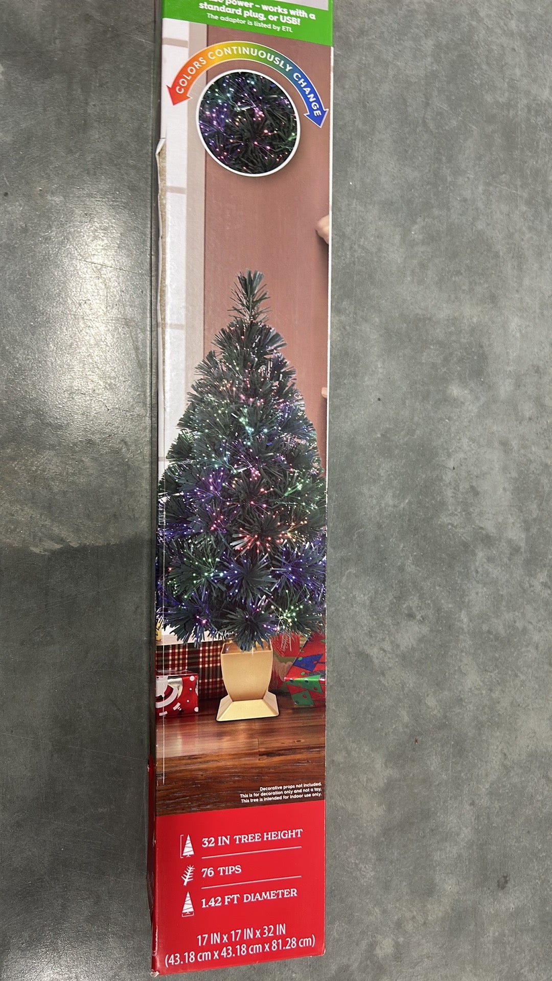 Holiday Time Prelit LED Fiber Optic Spruce Christmas Tree Green Color Change 32"