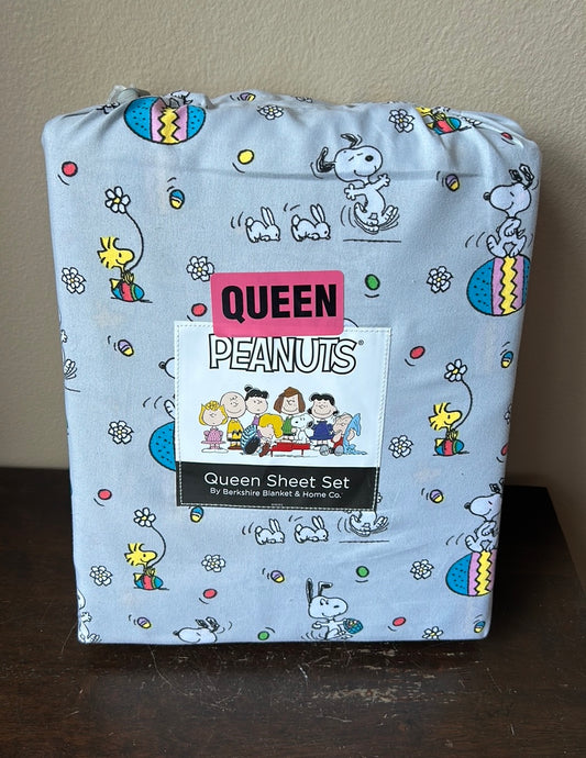 New Peanuts Snoopy Easter Eggs Floral Queen Sheet Set