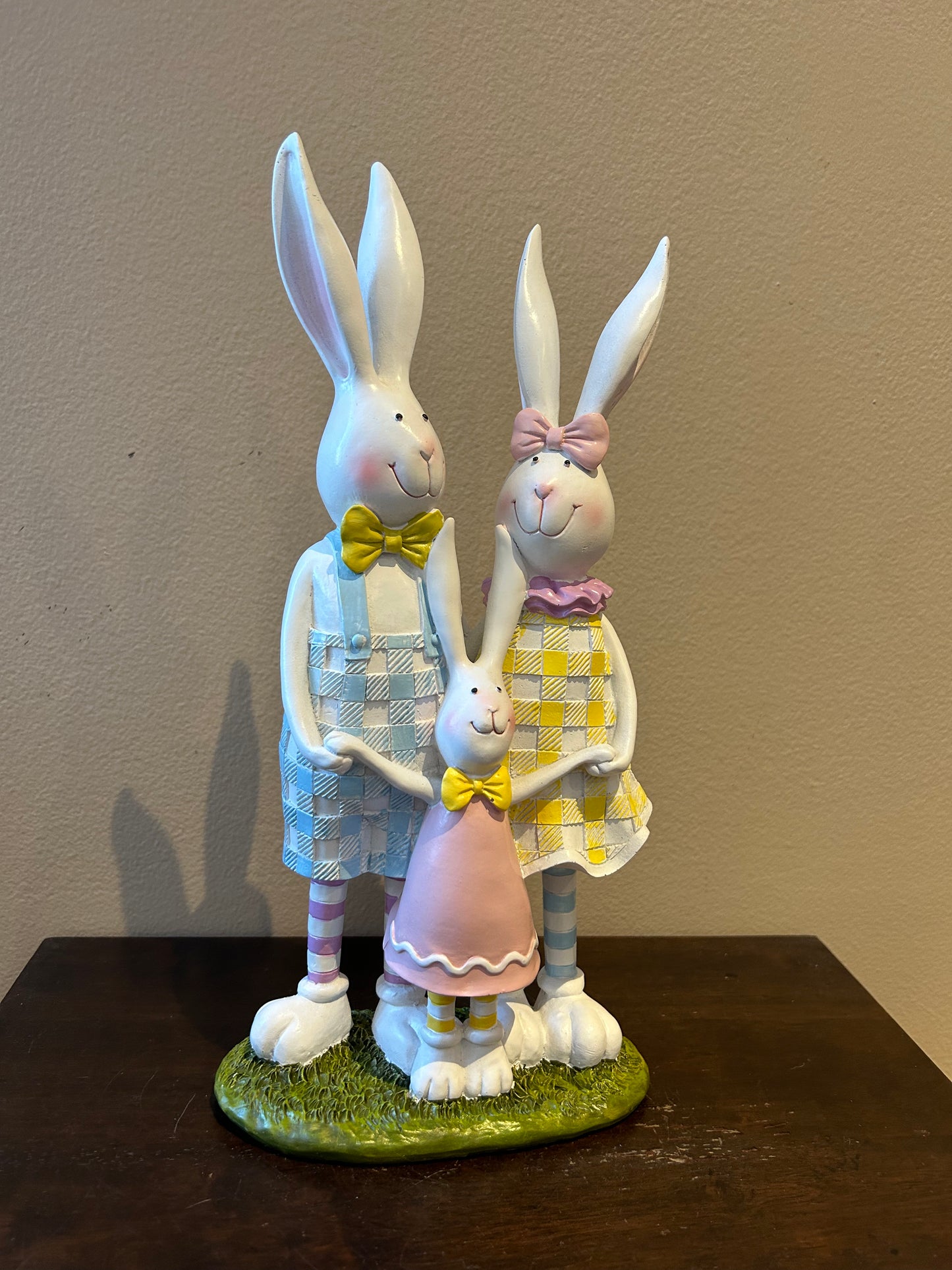 Cute Easter Bunny Rabbit Family Figurine Home Decor New Spring 14”