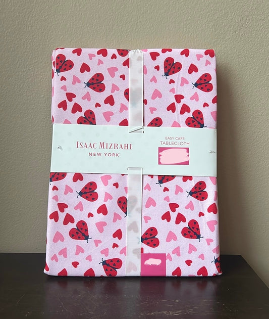 Isaac Mizrahi New Valentines Day Pink Red Hearts Tablecloth Ladybug